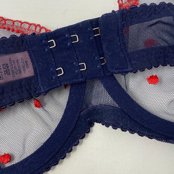 Agent Provocateur Winnie Navy Red Polka Dot Bra 36D - Picture 9 of 10